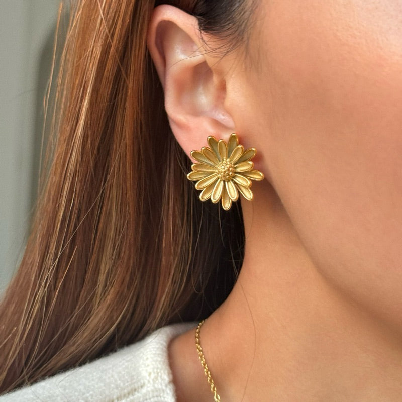 Urban Bloom 316L Titanium Steel Three-Dimensional Floral Earrings
