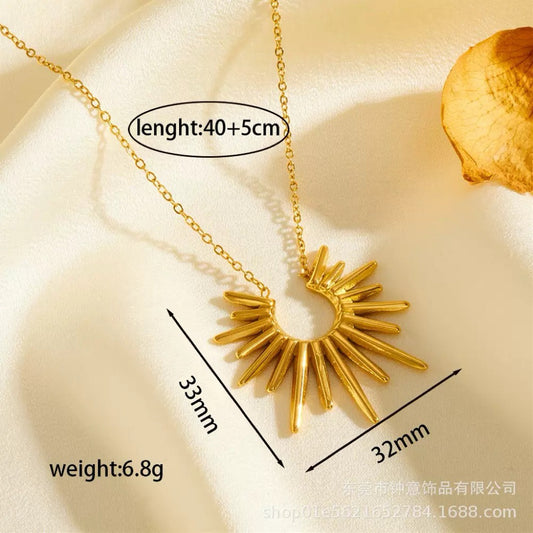 【太陽神阿波羅】Urban Halo 316L 鈦鋼放射結構項鍊