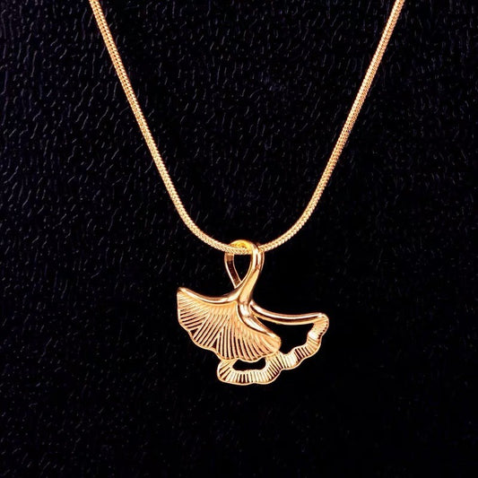 【Lucky Day】Urban Leaf 316L Titanium Steel Ginkgo Leaf Necklace