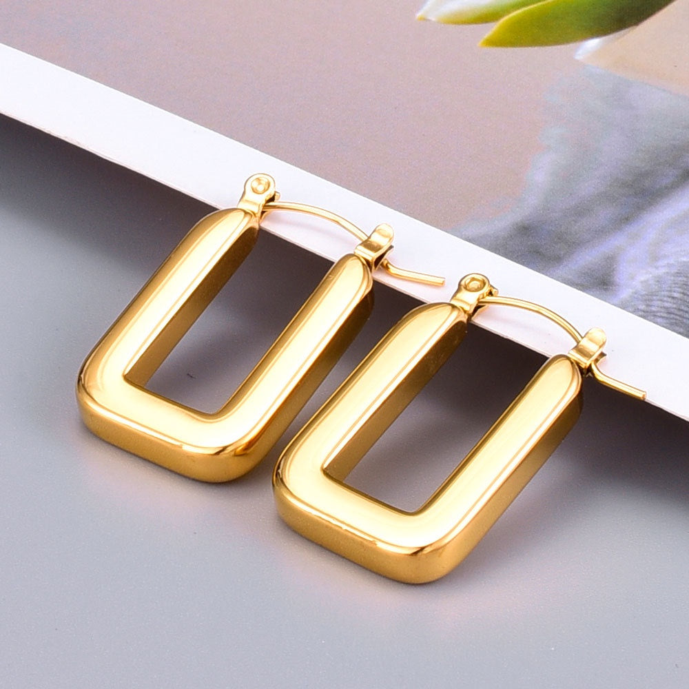 【法國方圓】Urban Frame 316L 鈦鋼幾何U形耳圈