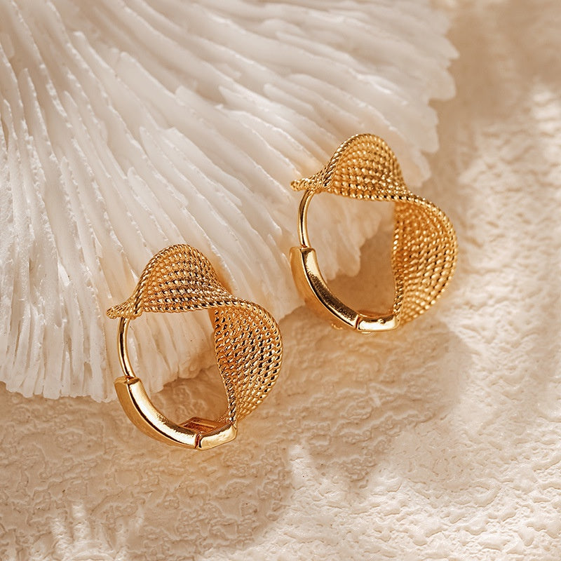 【New York Runway】Urban Runway｜316L Titanium Steel Spiral Earrings｜18K Gold Geometric Design
