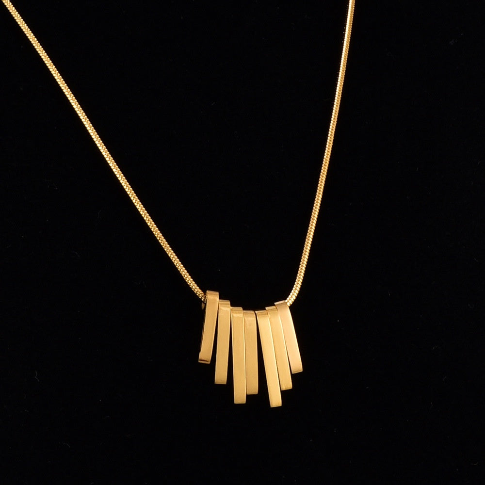 【New York Diva】Urban Bars 316L Titanium Steel Vertical Metal Necklace
