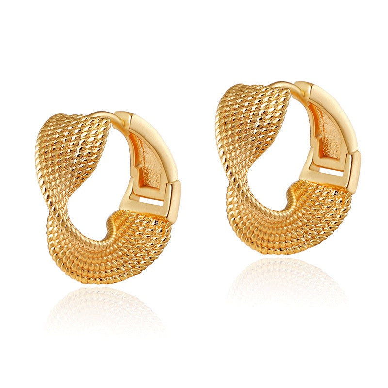 【New York Runway】Urban Runway｜316L Titanium Steel Spiral Earrings｜18K Gold Geometric Design