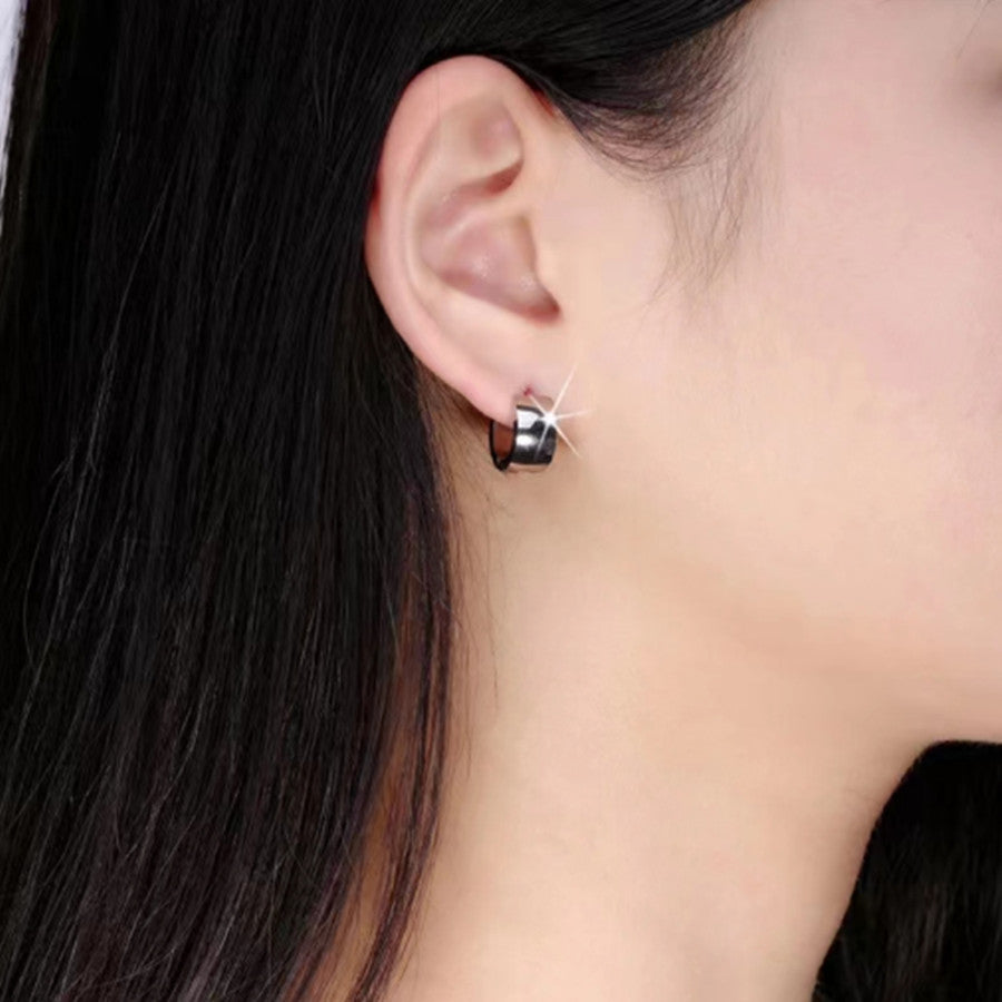 【Heavy Metal Rock】Urban Core 316L Titanium Steel Wide Hoop Earrings｜Minimalist Metal Structure