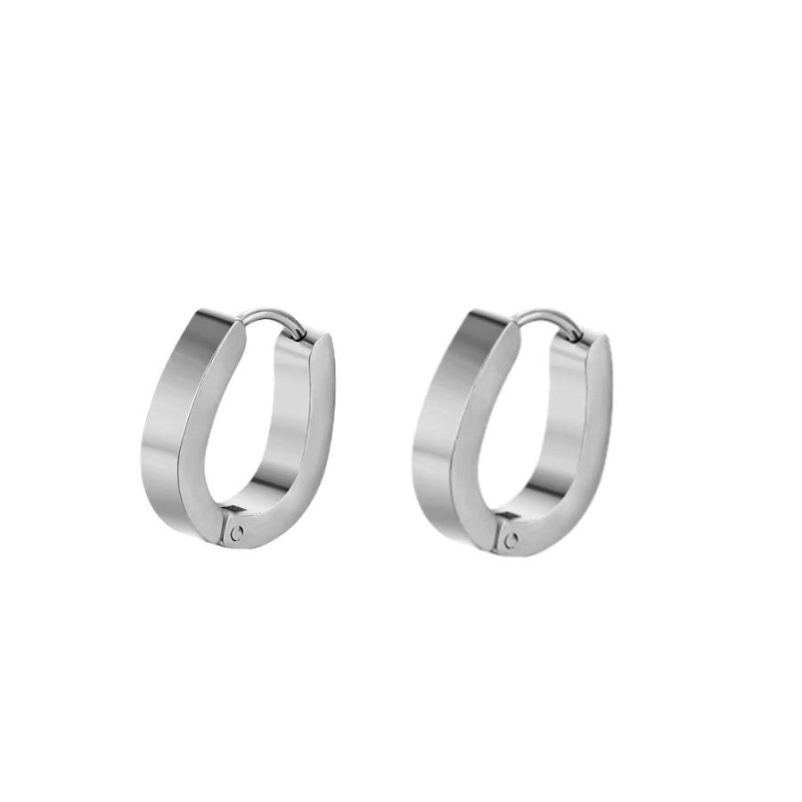 【Urban Edge｜Minimalist Angular Hoop Earrings】CityCape© 316L Titanium Steel｜18K Gold / Original Steel Color｜Urban Minimalist Collection