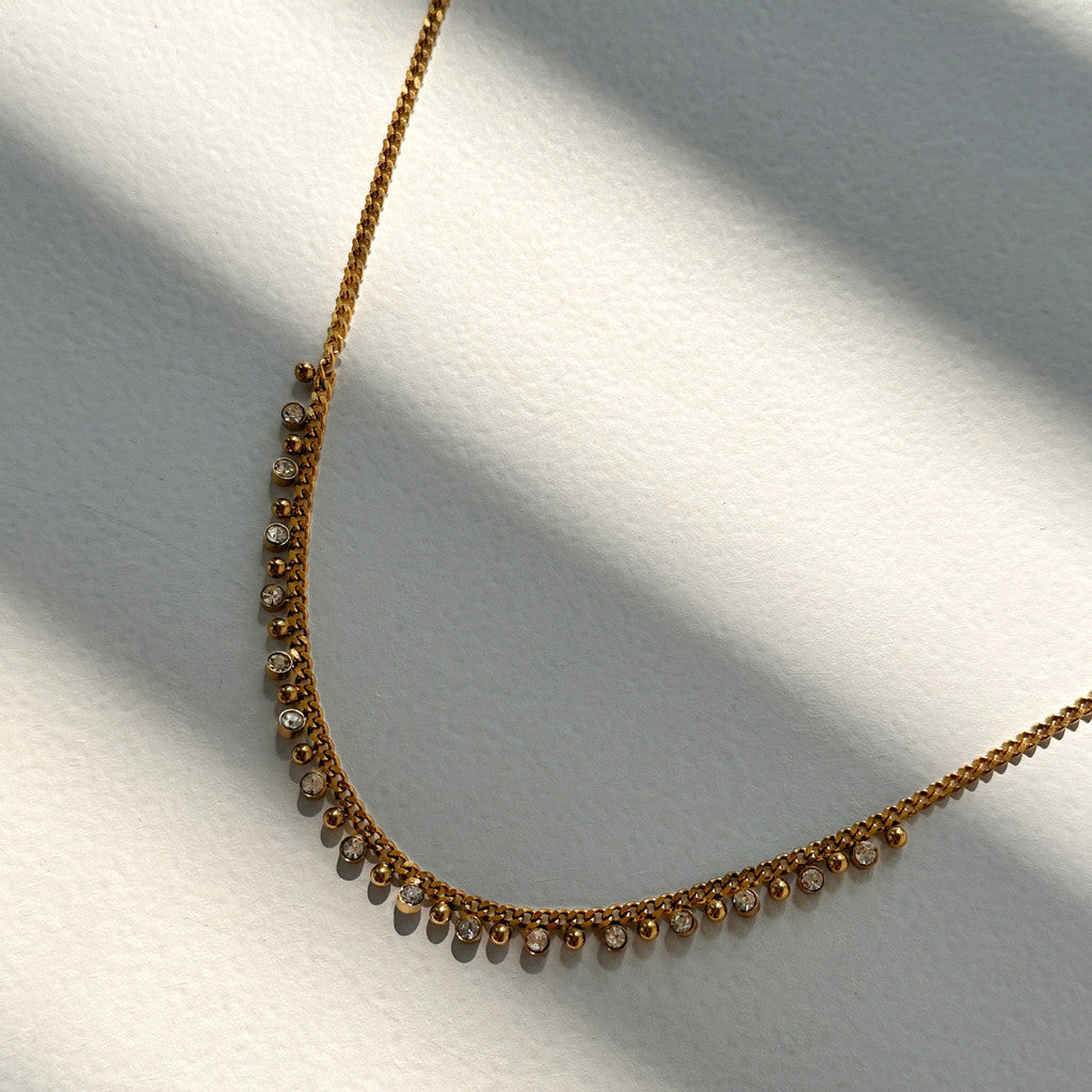 Urban Meteor 316L Titanium Steel Meteorite Diamond Clavicle Chain