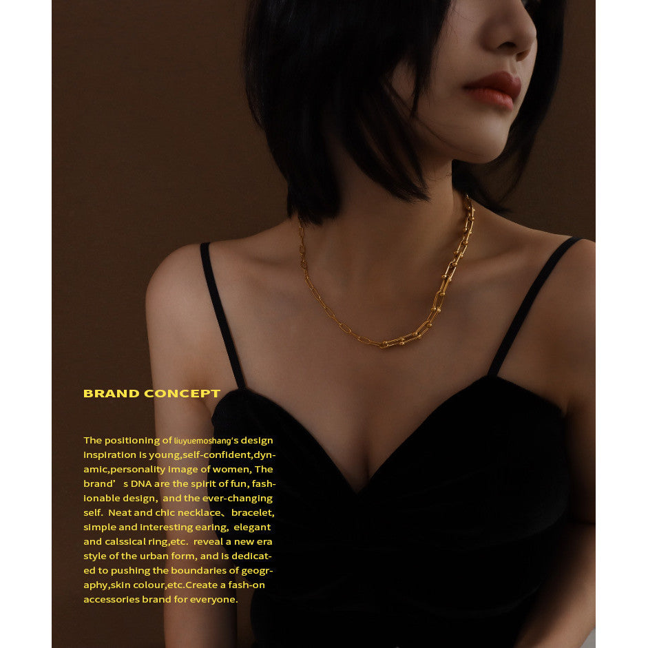 [Urban Link Heart | Link Heart Necklace / Bracelet] CityCape© 316L Titanium Steel | 18K Gold | Hypoallergenic Design