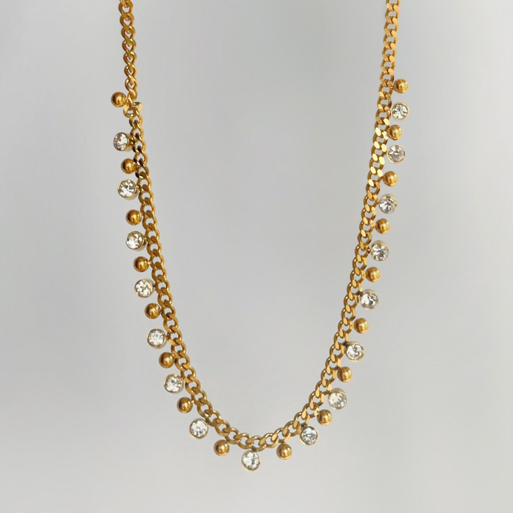 Urban Meteor 316L Titanium Steel Meteorite Diamond Clavicle Chain