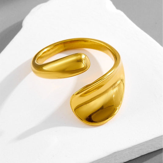 [Independent Designer] Urban Flow 316L Titanium Steel Streamlined Open Ring