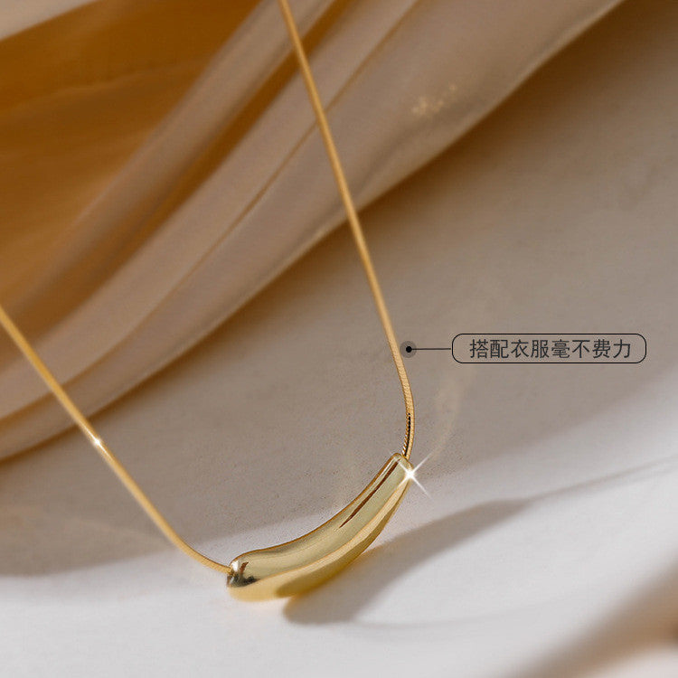 【轉瞬之間】Urban Curve 316L 鈦鋼流線弧形項鍊｜極簡金屬結構