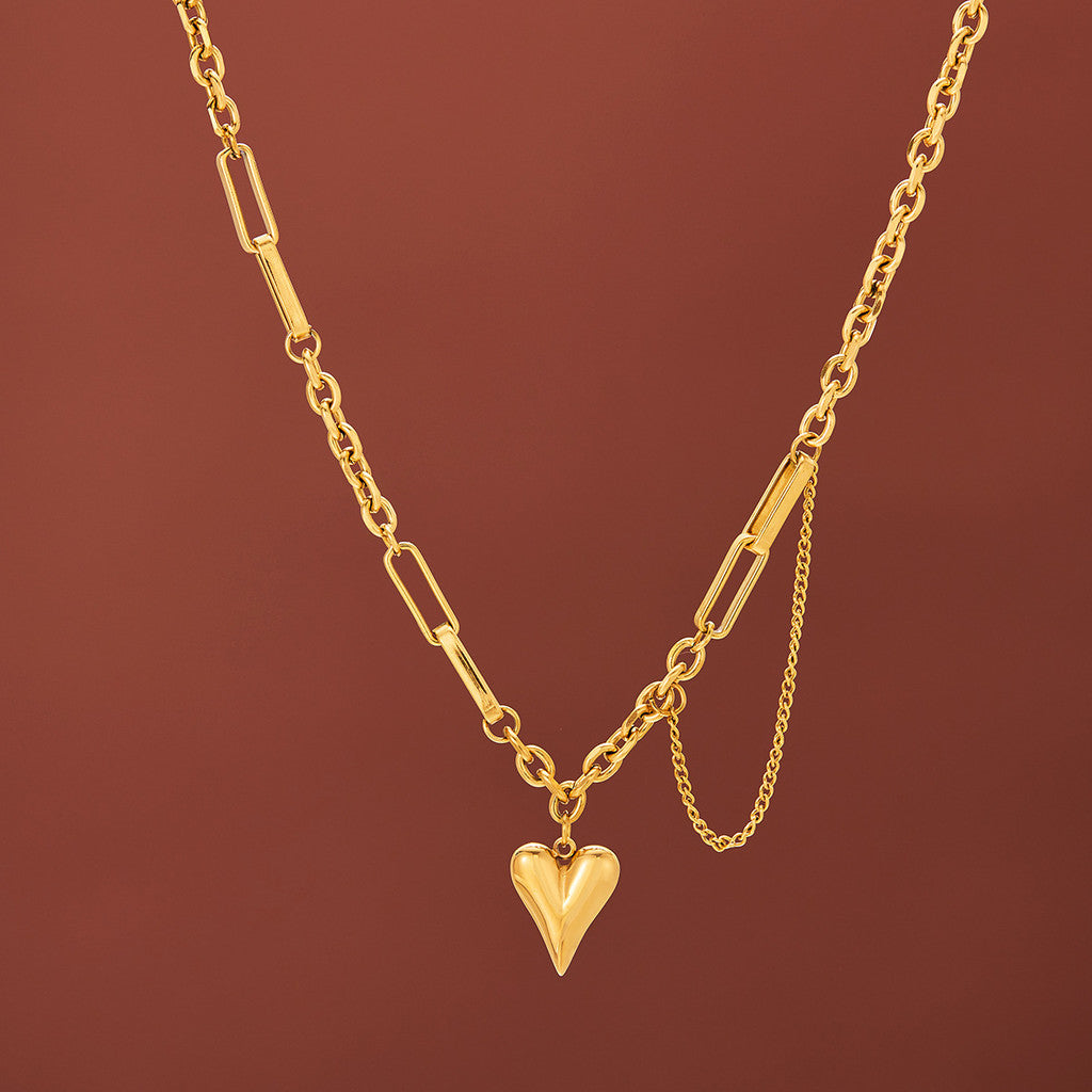 [Urban Link Heart | Link Heart Necklace / Bracelet] CityCape© 316L Titanium Steel | 18K Gold | Hypoallergenic Design