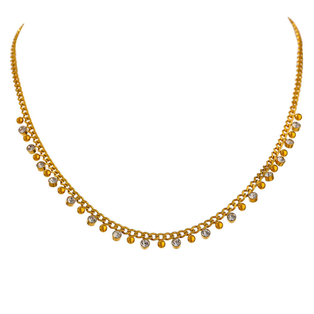 Urban Meteor 316L Titanium Steel Meteorite Diamond Clavicle Chain