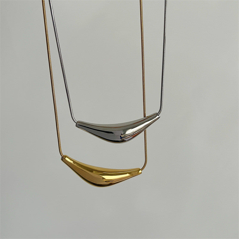 【Flowing Light and Shadow】Urban Curve | Curved Structure Clavicle Chain | CityCape© 316L Titanium Steel | 18K Gold Anti-allergy | Minimalist Sculpture Necklace