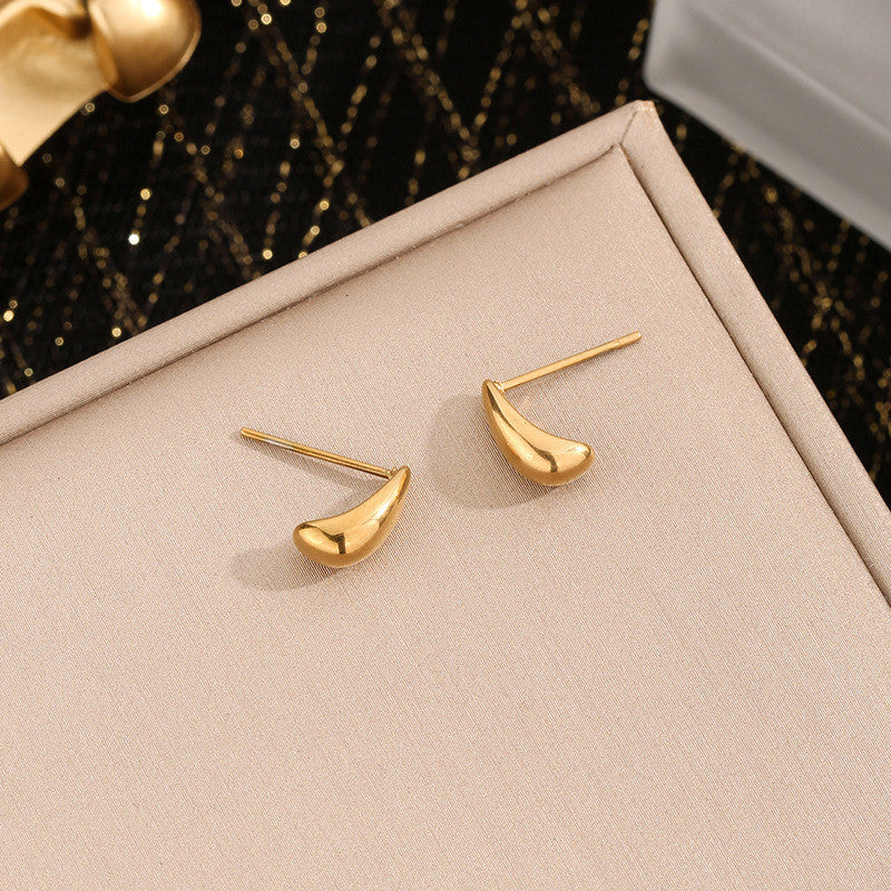Urban Soft｜Streamlined Teardrop Stud Earrings - CityCape© 316L Titanium Steel｜18K Gold｜Hypoallergenic Minimalist Design