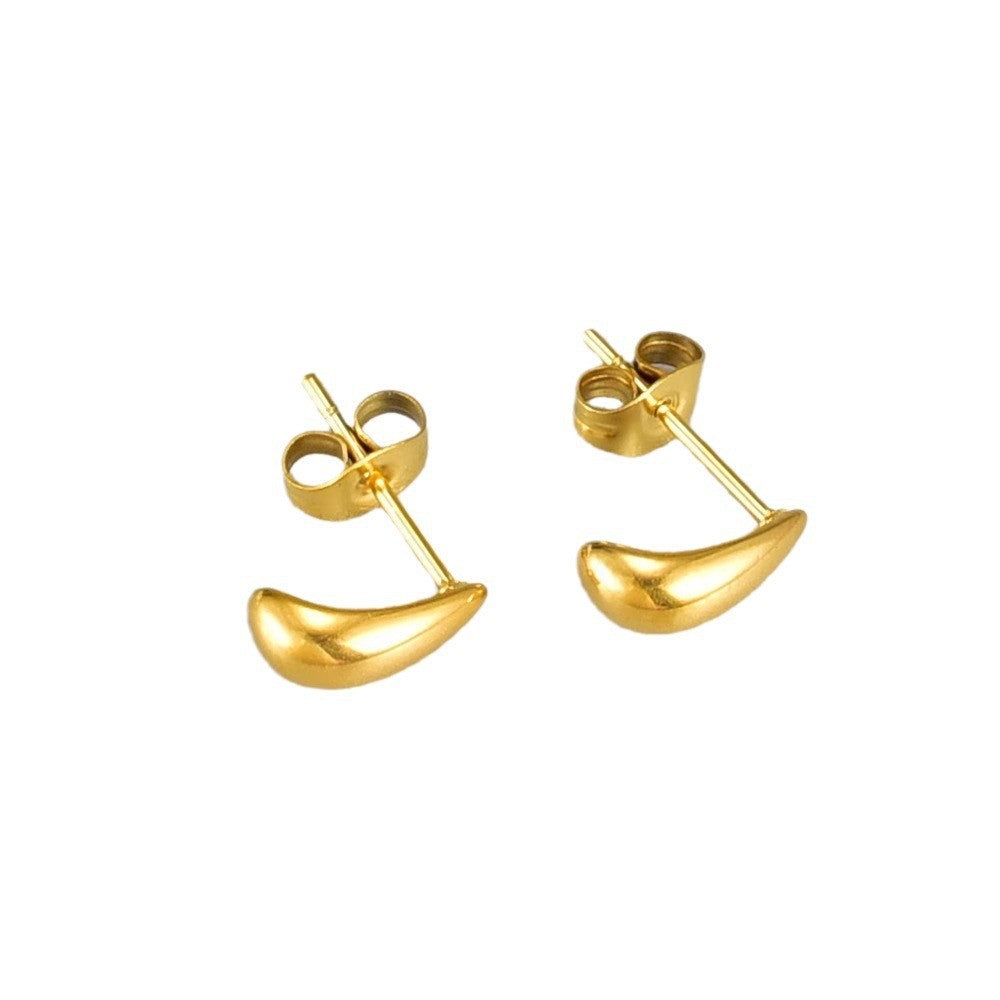 Urban Soft｜Streamlined Teardrop Stud Earrings - CityCape© 316L Titanium Steel｜18K Gold｜Hypoallergenic Minimalist Design