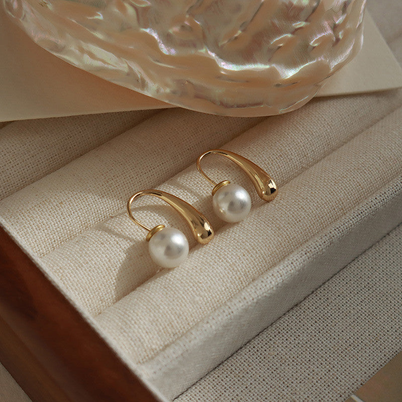 【Pearl Bay】Urban Pearl｜316L Titanium Steel Pearl Earrings｜Minimalist Retro Design