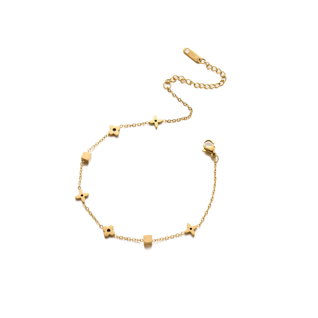 [Urban Light | Minimalist Lucky Charm Bracelet] CityCape© 316L Titanium Steel | 18K Gold | Hypoallergenic Daily Design