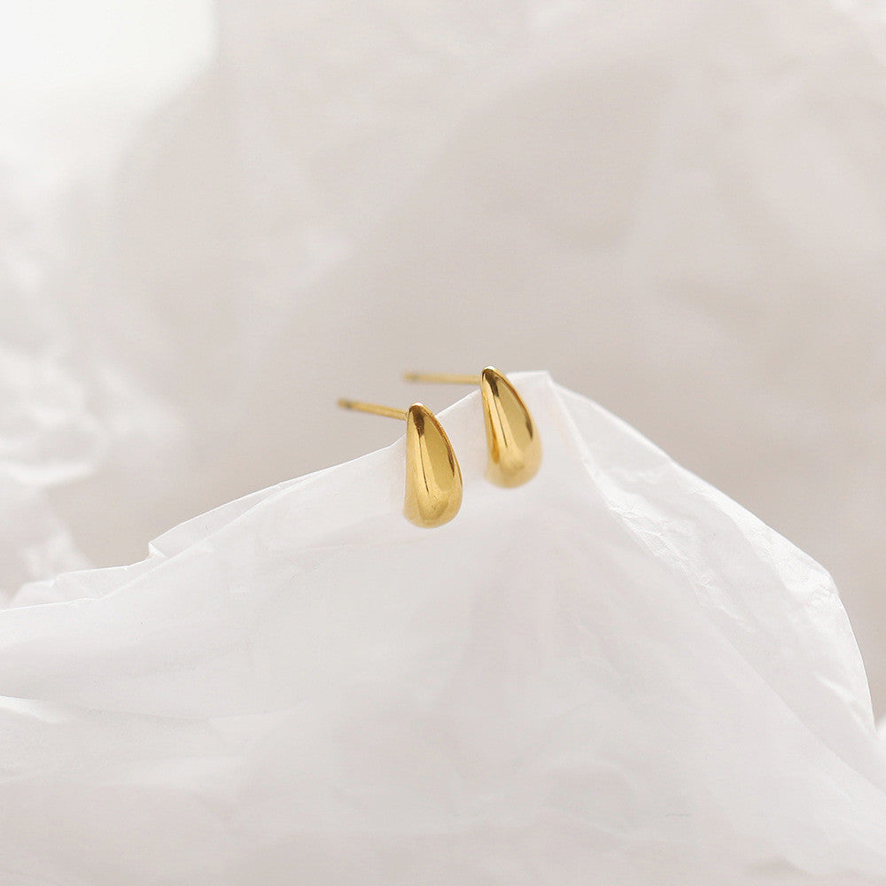 Urban Soft｜Streamlined Teardrop Stud Earrings - CityCape© 316L Titanium Steel｜18K Gold｜Hypoallergenic Minimalist Design