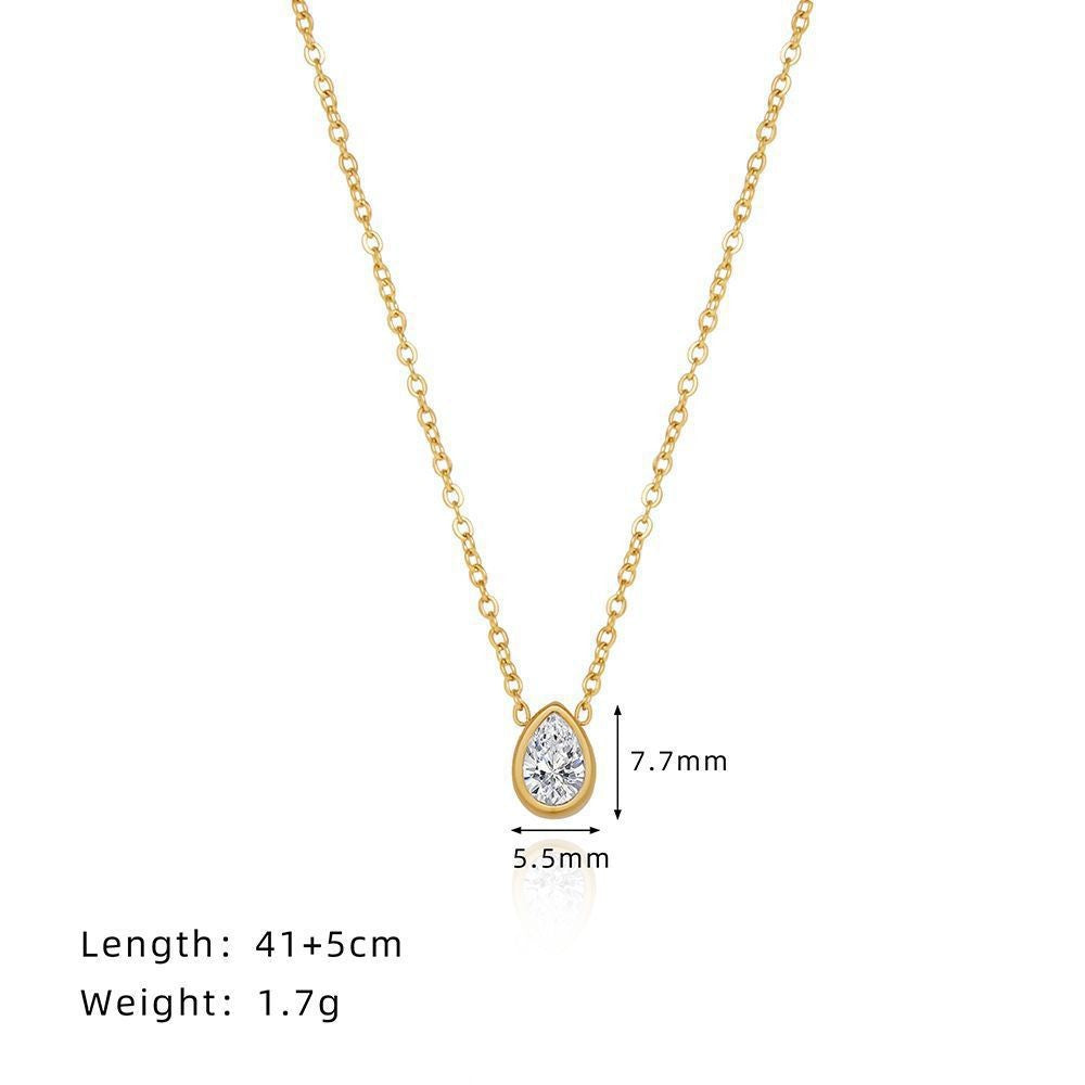 【Urban Dew｜Shimmering Droplet Necklace】CityCape© 316L Titanium Steel｜18K Gold｜Minimalist City Collection