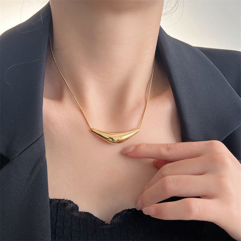 【Flowing Light and Shadow】Urban Curve | Curved Structure Clavicle Chain | CityCape© 316L Titanium Steel | 18K Gold Anti-allergy | Minimalist Sculpture Necklace