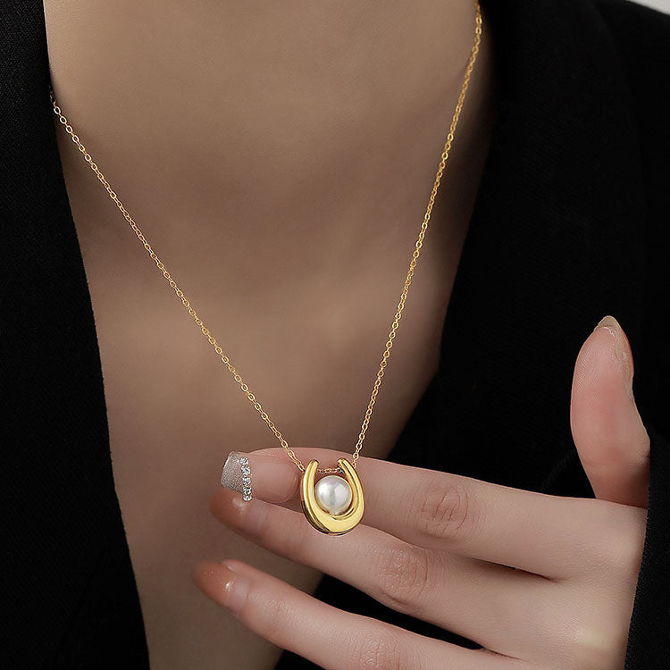 【Urban Luna｜月映珍珠項鍊】  CityCape© 316L 鈦鋼｜18K金｜Urban Pearl 系列