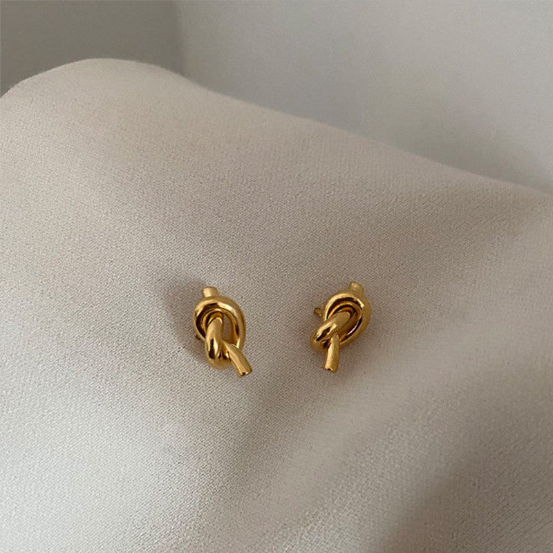 【Urban Knot Mini｜Structured Knot Stud Earrings】CityCape© 316L Titanium Steel｜18K Gold｜Hypoallergenic Design