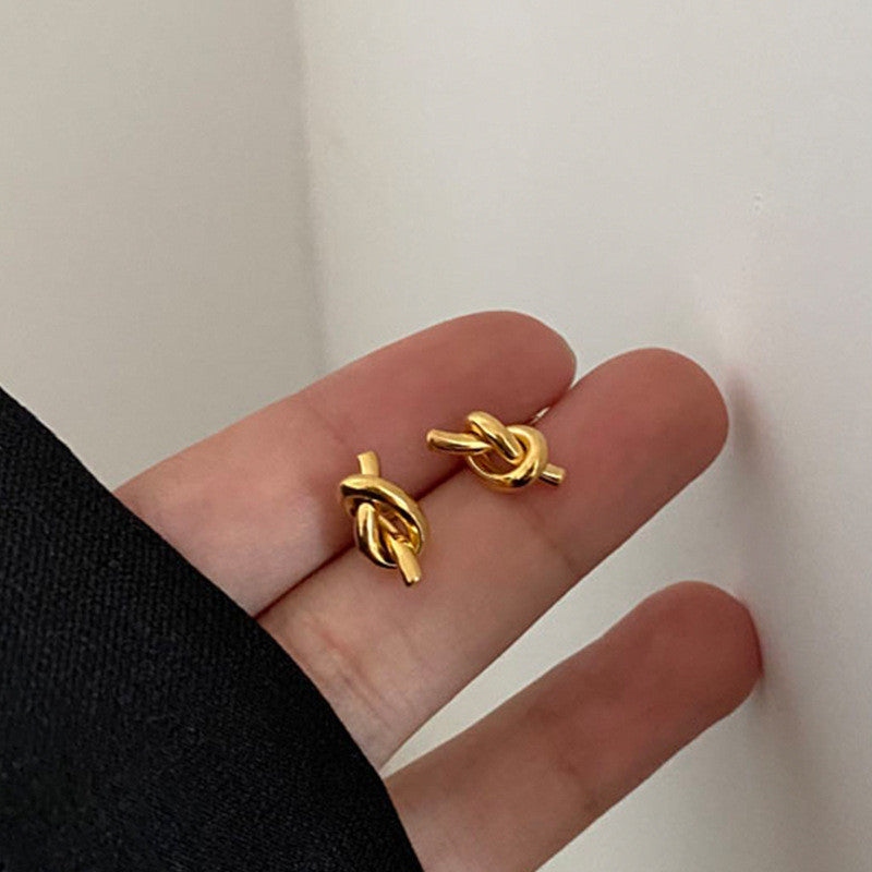 【Urban Knot Mini｜Structured Knot Stud Earrings】CityCape© 316L Titanium Steel｜18K Gold｜Hypoallergenic Design