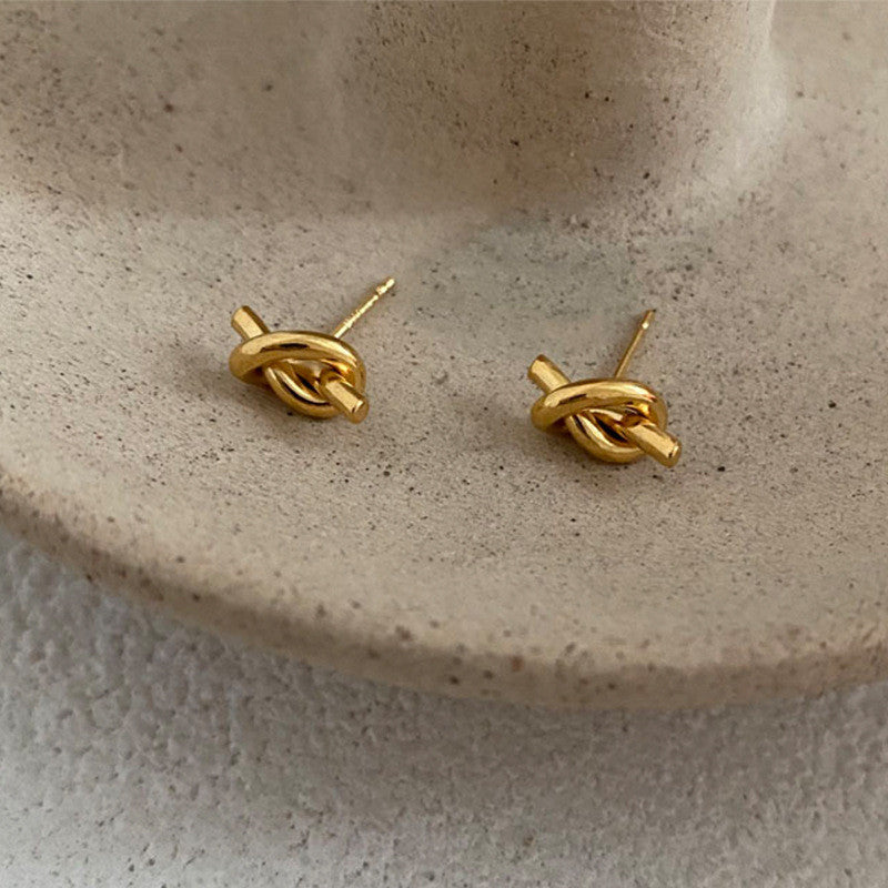 【Urban Knot Mini｜Structured Knot Stud Earrings】CityCape© 316L Titanium Steel｜18K Gold｜Hypoallergenic Design