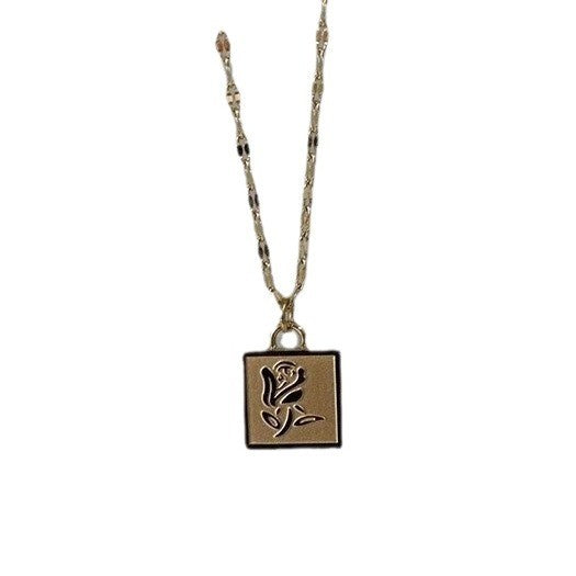 【Urban Memoir｜French Rose Pearl Double-Layered Badge Necklace】 CityCape© 316L Titanium Steel｜18K Gold｜French City Collection