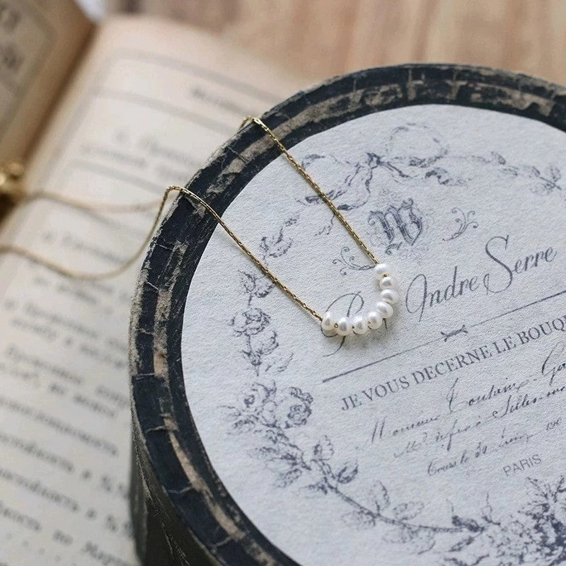 【Urban Memoir｜French Rose Pearl Double-Layered Badge Necklace】 CityCape© 316L Titanium Steel｜18K Gold｜French City Collection