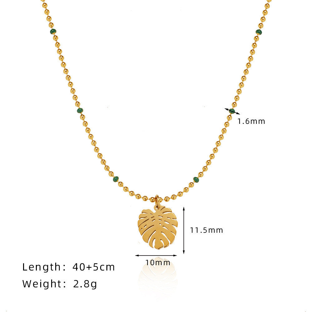 Urban Monstera｜城市葉影項鍊】  CityCape© 316L 鈦鋼｜18K金｜自然都會系列