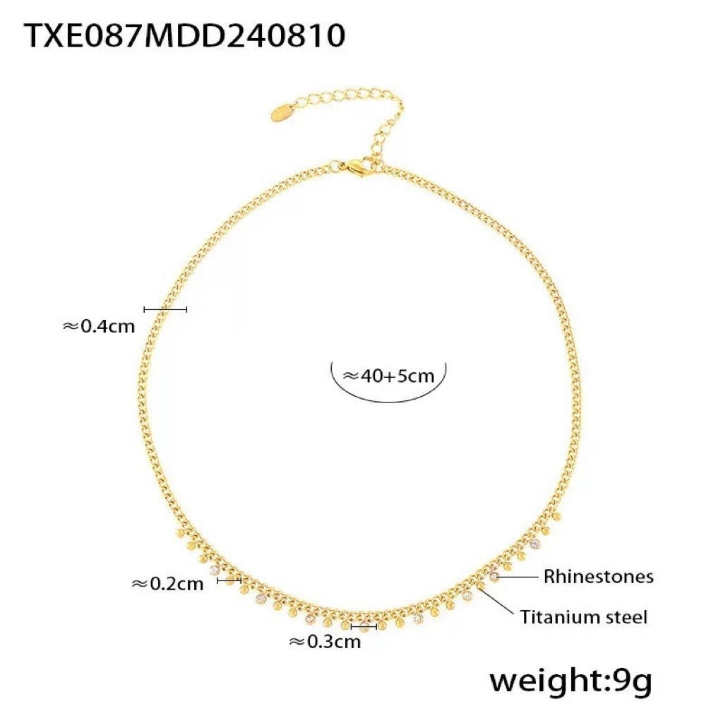 Urban Meteor 316L Titanium Steel Meteorite Diamond Clavicle Chain