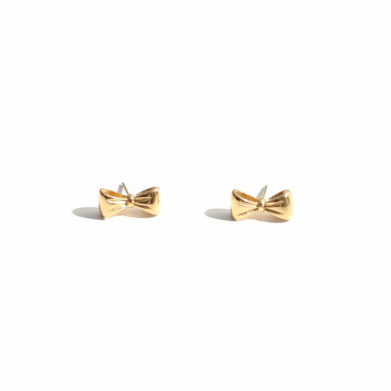 [Urban Charm | Bow Stud Earrings] CityCape© 316L Titanium Steel | 18K Gold | Hypoallergenic Design