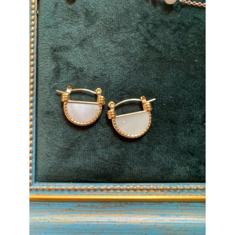 【Urban Frame｜半圓結構耳圈】  CityCape© 316L 鈦鋼｜18K金抗敏｜幾何拼接耳環