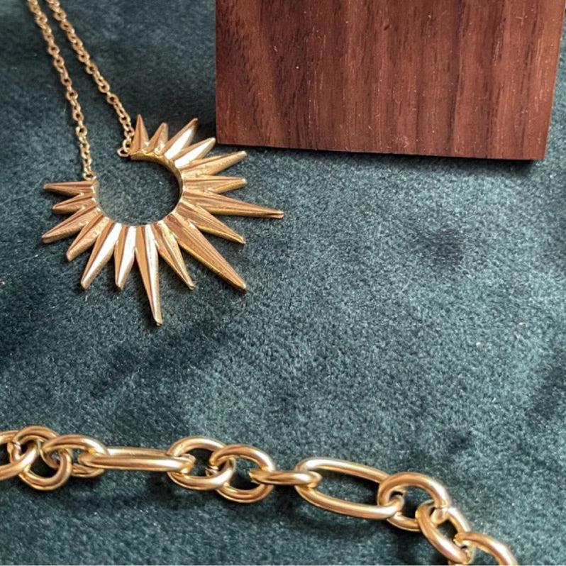 [Apollo] Urban Halo 316L Titanium Steel Radiant Structure Necklace