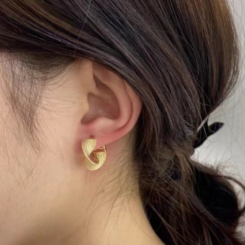 【New York Runway】Urban Runway｜316L Titanium Steel Spiral Earrings｜18K Gold Geometric Design