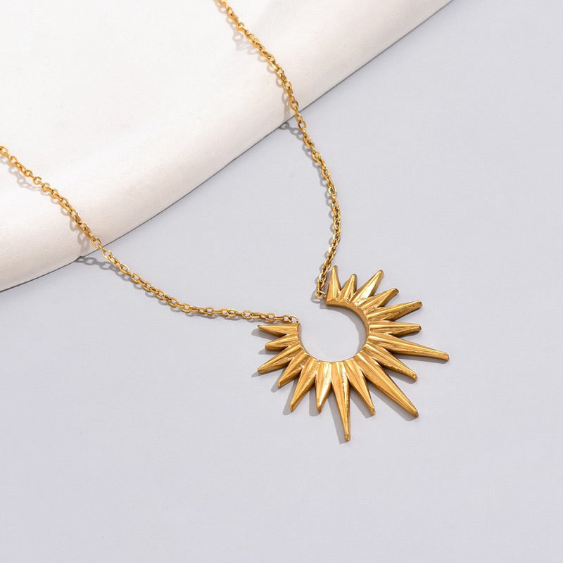 [Apollo] Urban Halo 316L Titanium Steel Radiant Structure Necklace