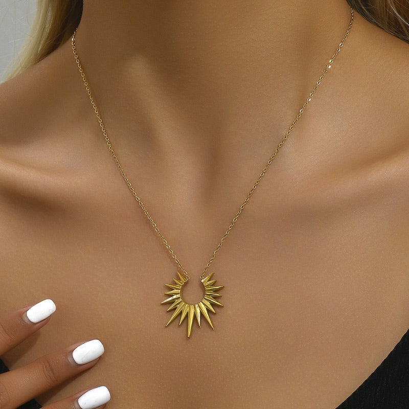 [Apollo] Urban Halo 316L Titanium Steel Radiant Structure Necklace