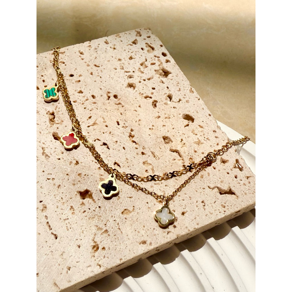 [Urban Play | Lucky Clover Bracelet] CityCape© 316L Titanium Steel | 18K Gold | Hypoallergenic Light Luxury Design