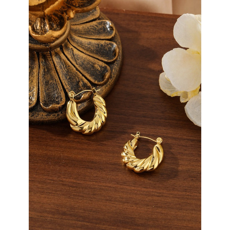 【Scottish Classic】Urban Spiral 316L Titanium Steel Twisted Hoop Earrings
