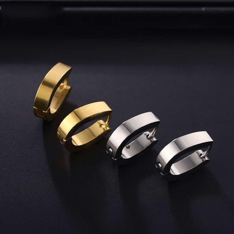 【Urban Edge｜Minimalist Angular Hoop Earrings】CityCape© 316L Titanium Steel｜18K Gold / Original Steel Color｜Urban Minimalist Collection