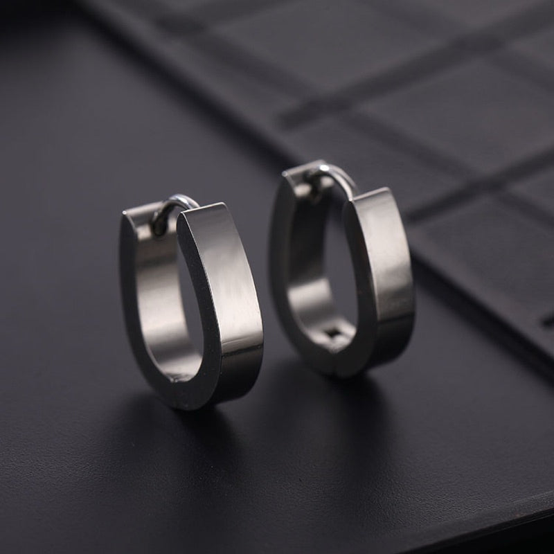 【Urban Edge｜Minimalist Angular Hoop Earrings】CityCape© 316L Titanium Steel｜18K Gold / Original Steel Color｜Urban Minimalist Collection