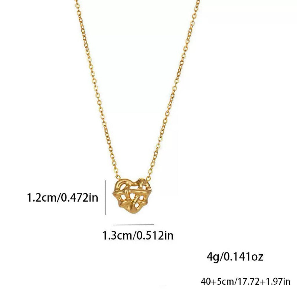 【Urban Melt Heart｜熔金之心項鍊】  CityCape© 316L 鈦鋼｜18K金｜城市情緒系列