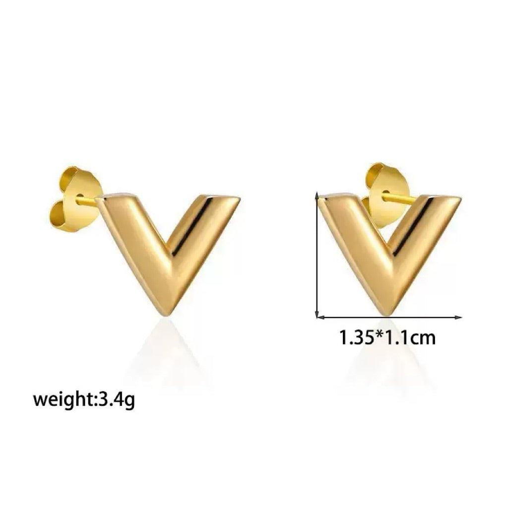 【凱旋門榮耀】Urban Angle 316L 鈦鋼幾何 V 形耳釘